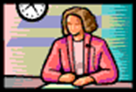 image: woman reading book with clock.
